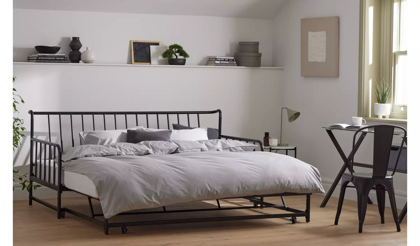Habitat Kanso Metal Guest Bed Frame - Black NO TRUNDLE